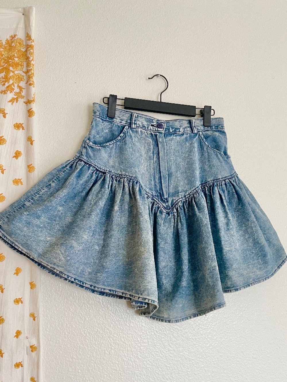 Weathered Blues Vintage Denim Mini Skirt XS Made in USA